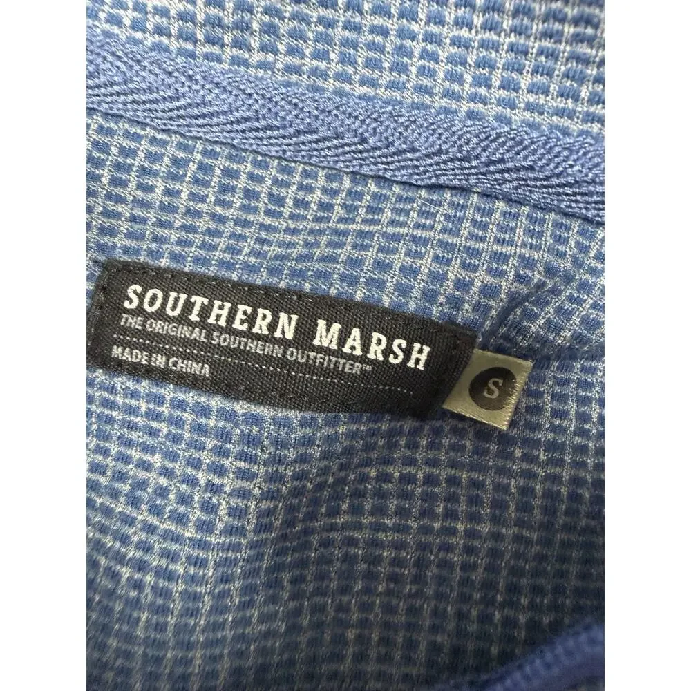 Southern Marsh FieldTec Quarter Zip Pullover Mens Small Blue Performance Shirt